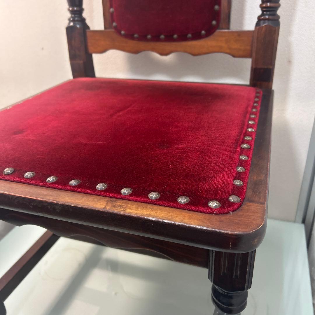 ☆昭和レトロ 当時物 高級感のある椅子 赤 布張り 木製☆