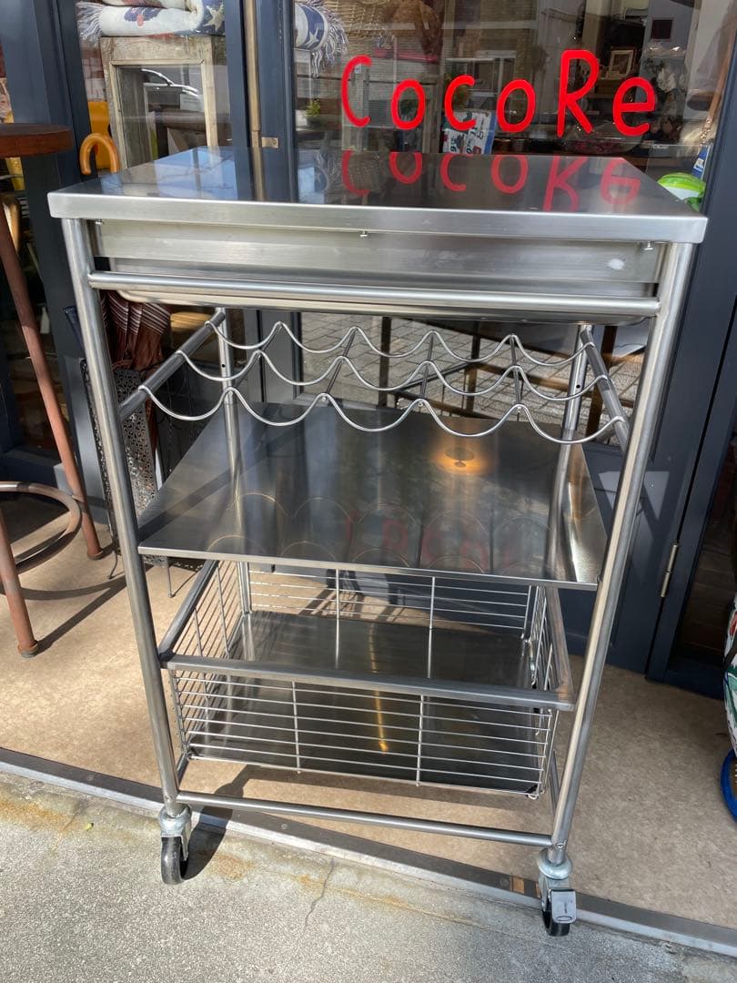 B7060【イケア】グルンドタール ステンレス キッチンワゴン 直接取引可】 廃盤品 IKEA ステンレス製 キッチンワゴン - メルカリ