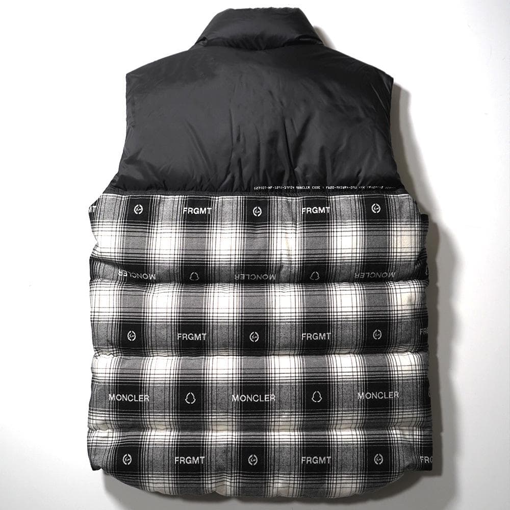 美品 MONCLER モンクレール フラグメント FRGMTチェックダウンベスト