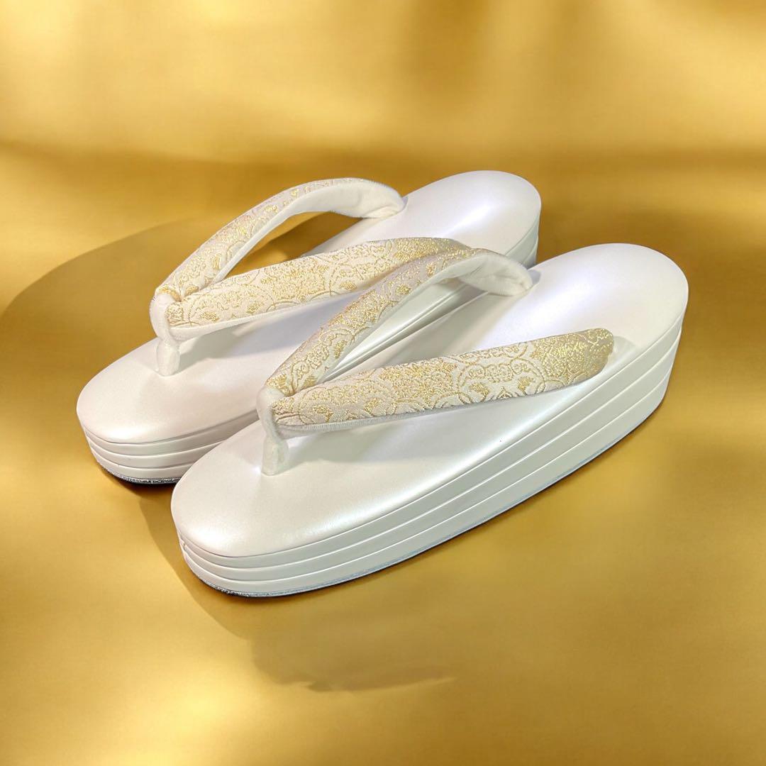 京都発 錦匠 龍村 / 本革張製草履 葡萄唐草文錦 L寸⭐️【日本製