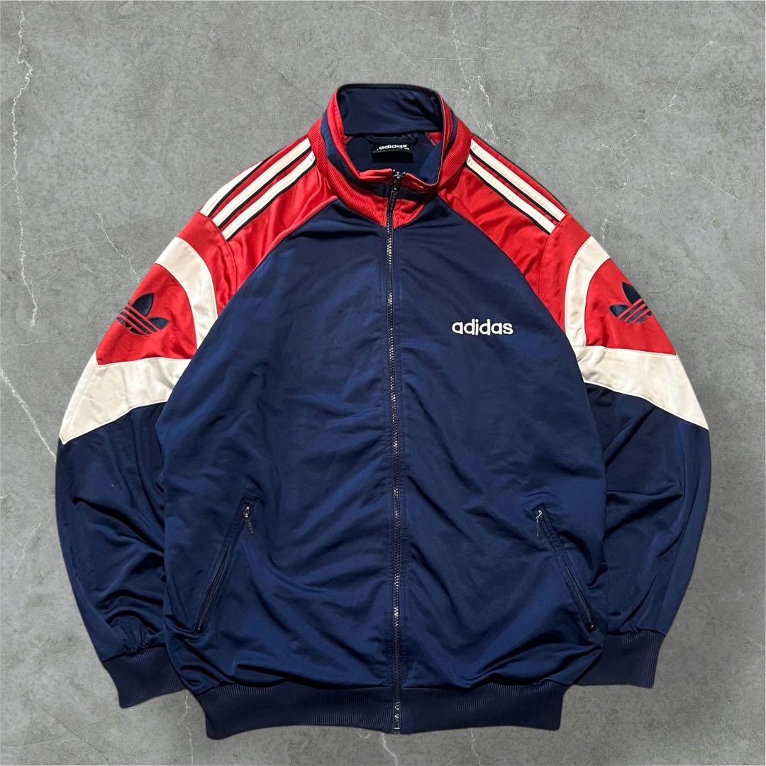 ペルーサ【即購入OK】 90s adidas トラックジャケット 90s adidasアディダス トレフォイル ロゴ刺繍 トラックジャケット
