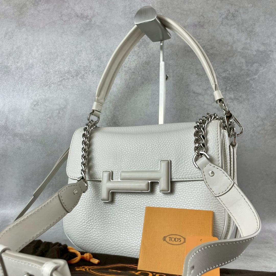 未使用級✨ TOD’S トッズ ダブルT 2way クロスボディバッグ ホワイト TOD'S（トッズ） TODS ハンドバッグ 2WAY FLORIDA DOUBLE MICRO