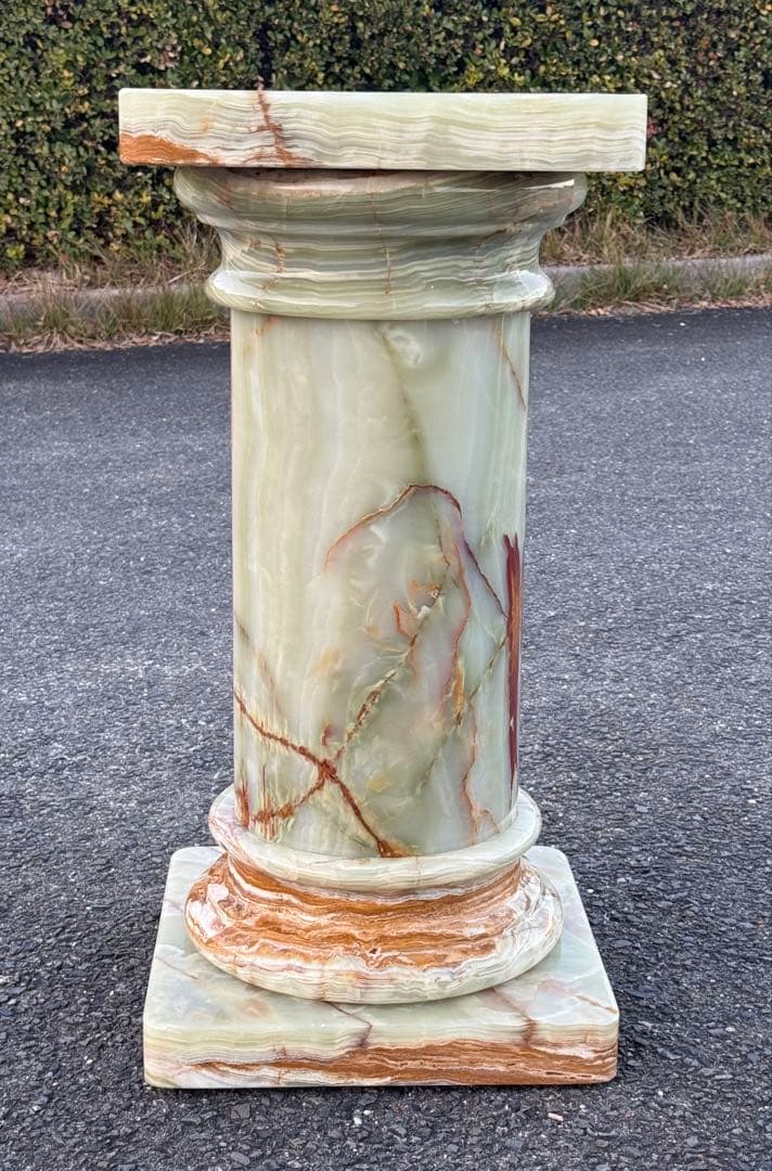 ①高72cm♪ 天然石 大理石 グリーンオニキス 飾り台 オブジェ 天然大理石 グリーンオニキス オブジェ その他インテリア雑貨 関ヶ原