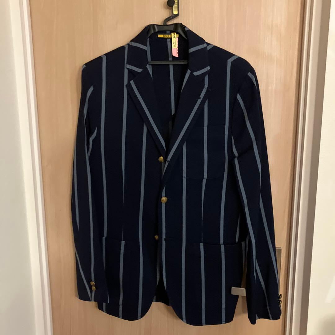 RUGBY ラルフローレン ネイビーとグレーのストライプ プレザー