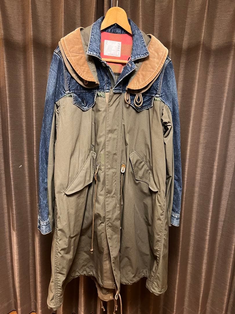 sacai デニム ドッキング モッズコート・サイズ3 sacai / サカイ 19AW 19-02062M DENIM DOCKING MODS COAT デニム