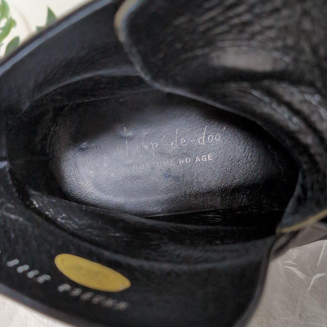 whoop-de-doo ショートブーツ スクエアトゥ 25.0cm 黒