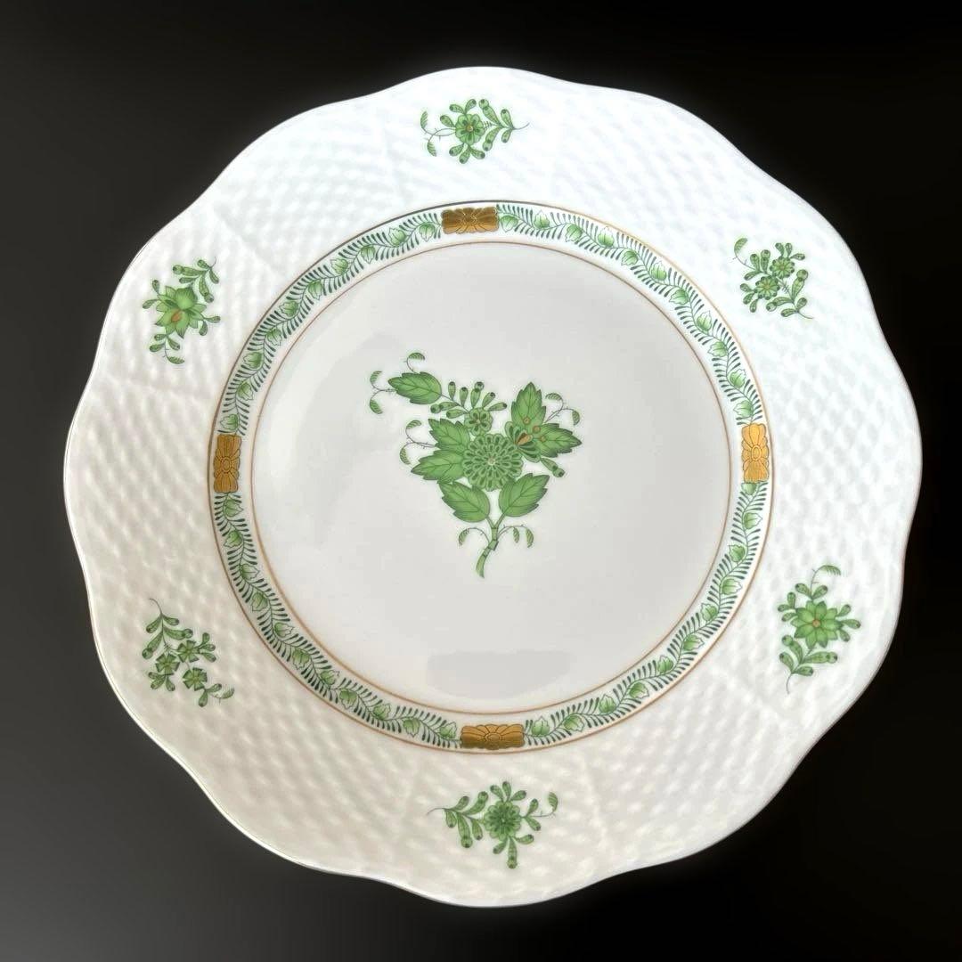 ヘレンド アポニーグリーン プレート 20.5cm 2枚セット