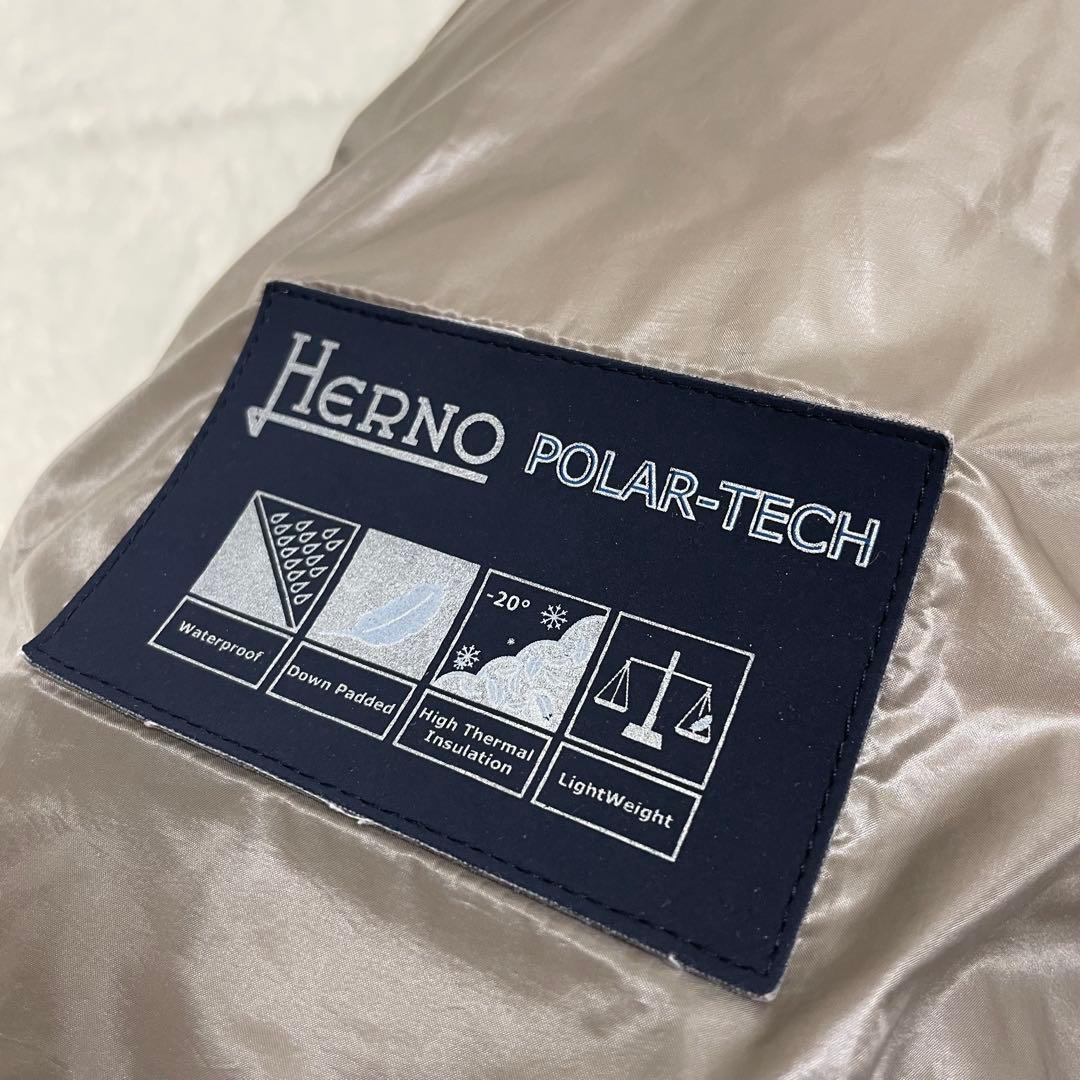 美品】ヘルノ ポーラーテック ダウンコート 44 2XL相当 グレージュ
