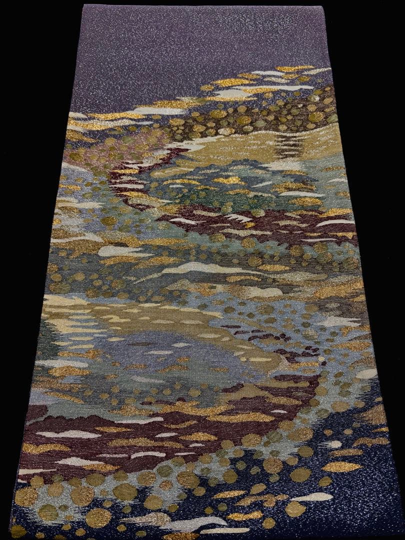 【美品】袋帯 明綴 水面 紫グラデーション キラキラ お太鼓柄 美品】袋帯 明綴 水面 紫グラデーション キラキラ お太鼓柄 - メルカリ