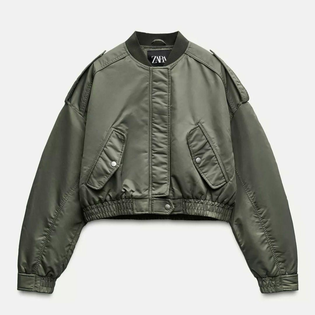 ZARA ボンバージャケット MA-1 ブルゾン クロップド 丈 - メルカリ