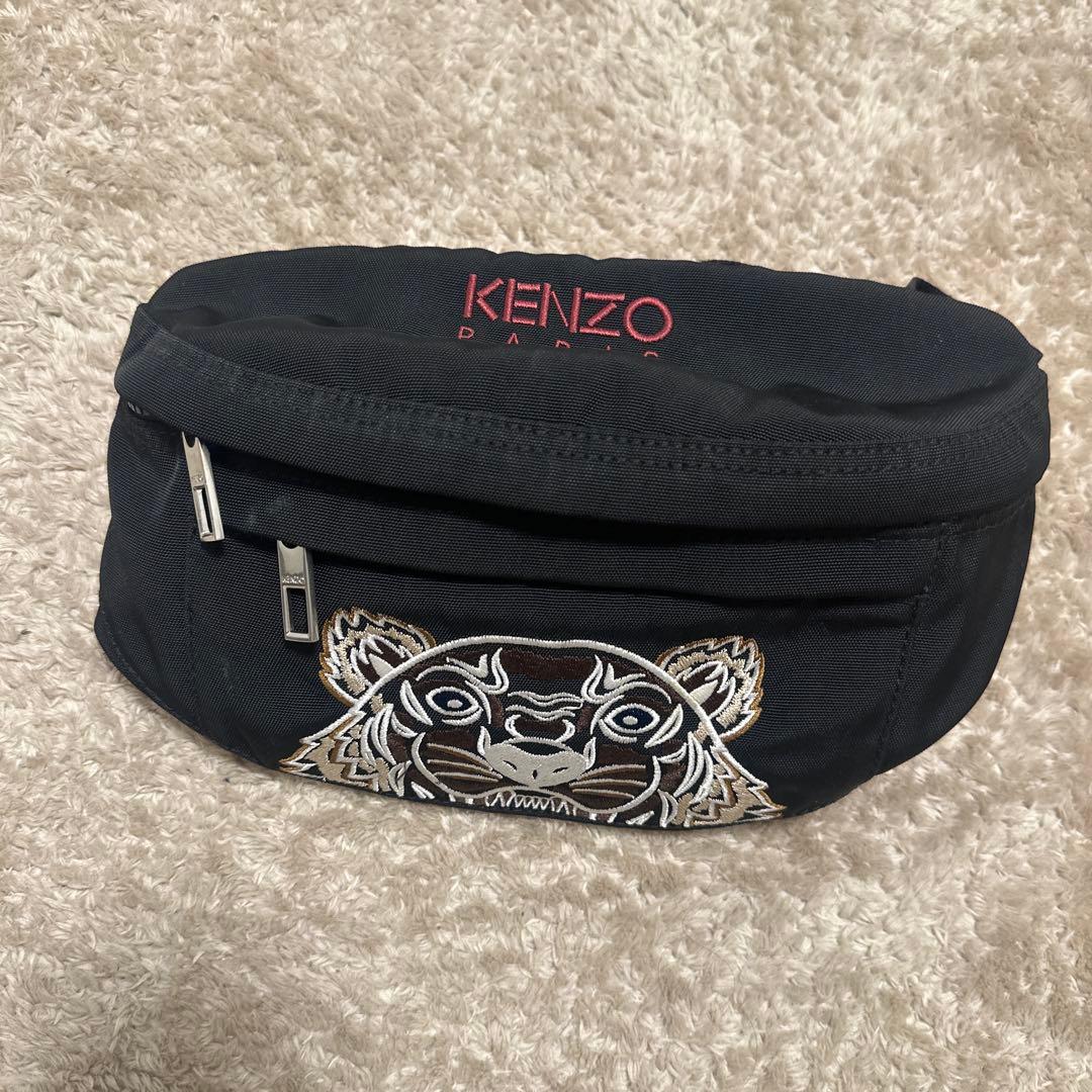 KENZO ボディバッグ 虎 刺繍 黒 - メルカリ