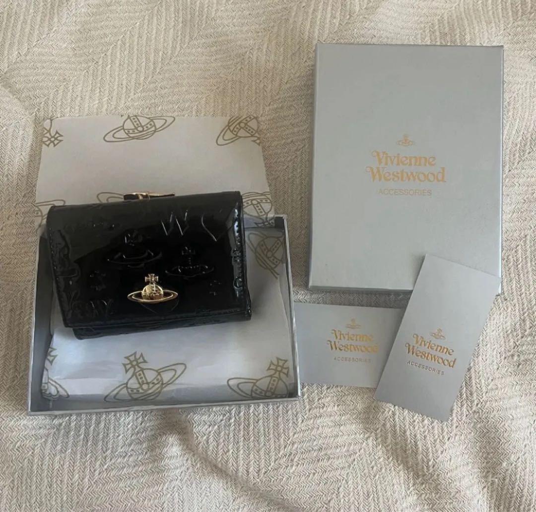 Vivienne Westwood 三つ折り財布 ブラック ヴィヴィアン ヴィヴィアンウエストウッド 三つ折り財布 レディース ブランド