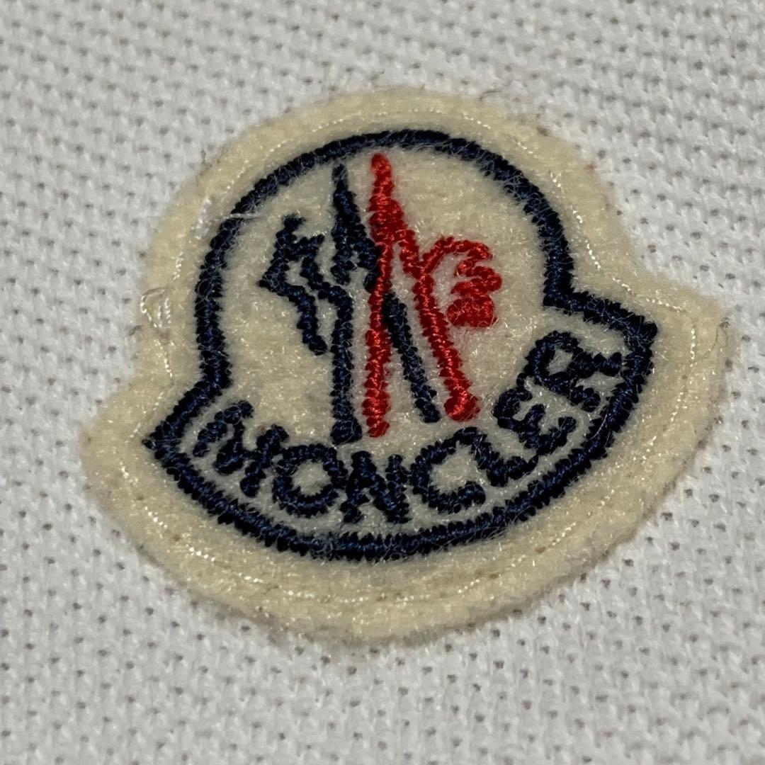 美品 モンクレール シンプル トリコボタン ポロシャツ S 白 ホワイト