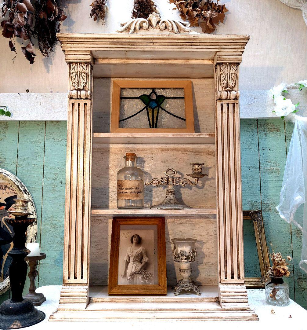 サナさん専用です。アンティーク　キャビネット.#12 パルテノン アンティーク / 全面に施されたインレイドが美しい