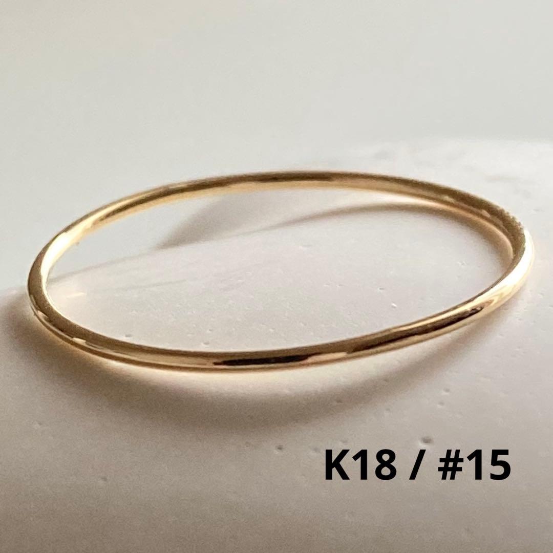 大特価！早いもの勝ち！新品 日本製 高品質 18金 K18 リング 15号 18金リング K18 12面トリプル喜平リング 日本製 (15号、内径17.7mm 外