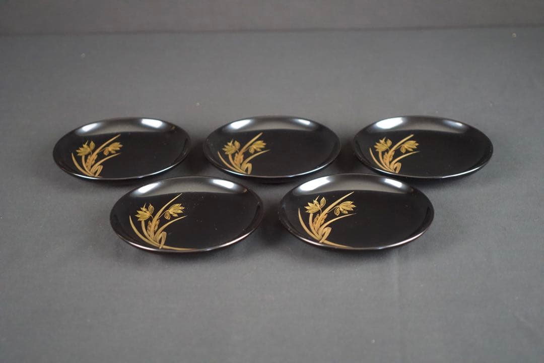 8月31日まで】輪島塗 蘭沈金 銘々皿 5客 わじま 龍