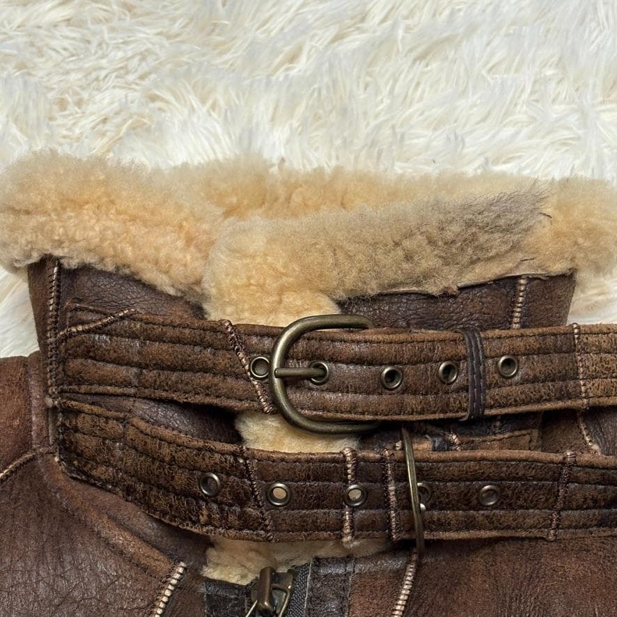 雰囲気抜群 リアルムートンジャケット B3 フライトジャケット パッチ