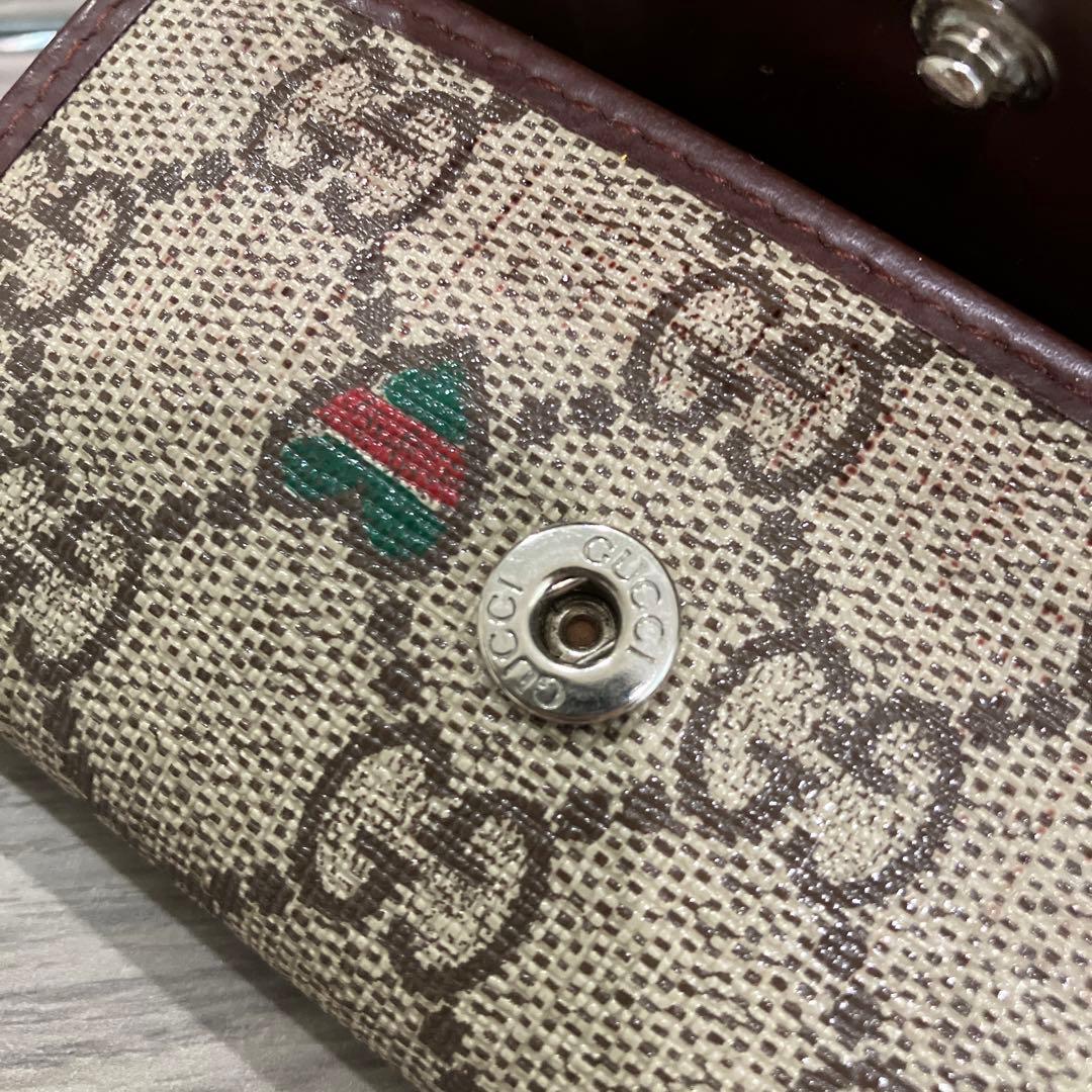 GUCCI キーケース ベージュ ハート柄 縁ブラウン 軽井沢アウトレット