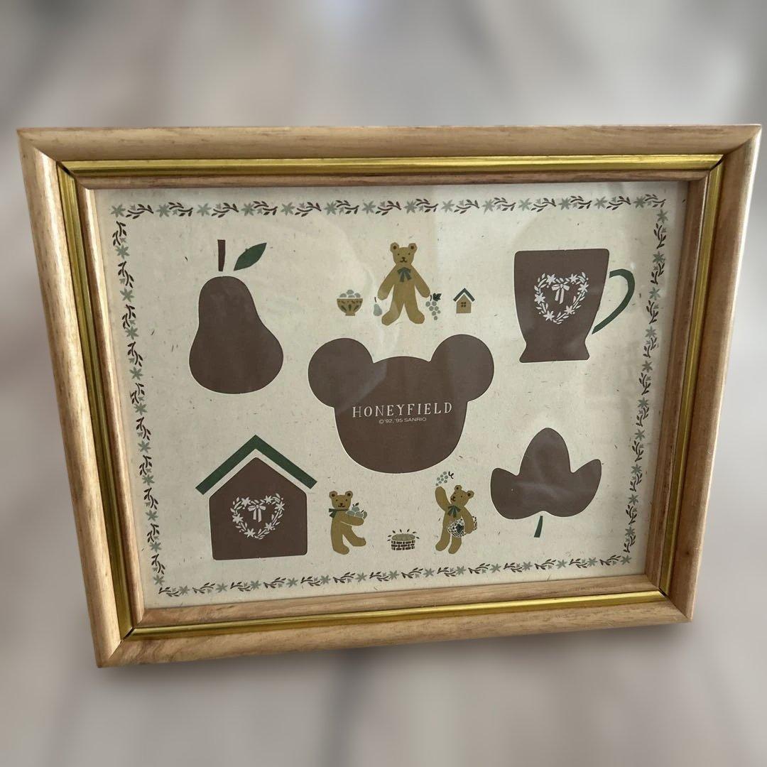 カントリーベアフォトフレーム◯レトロ当時物サンリオHONEY FIELD くま