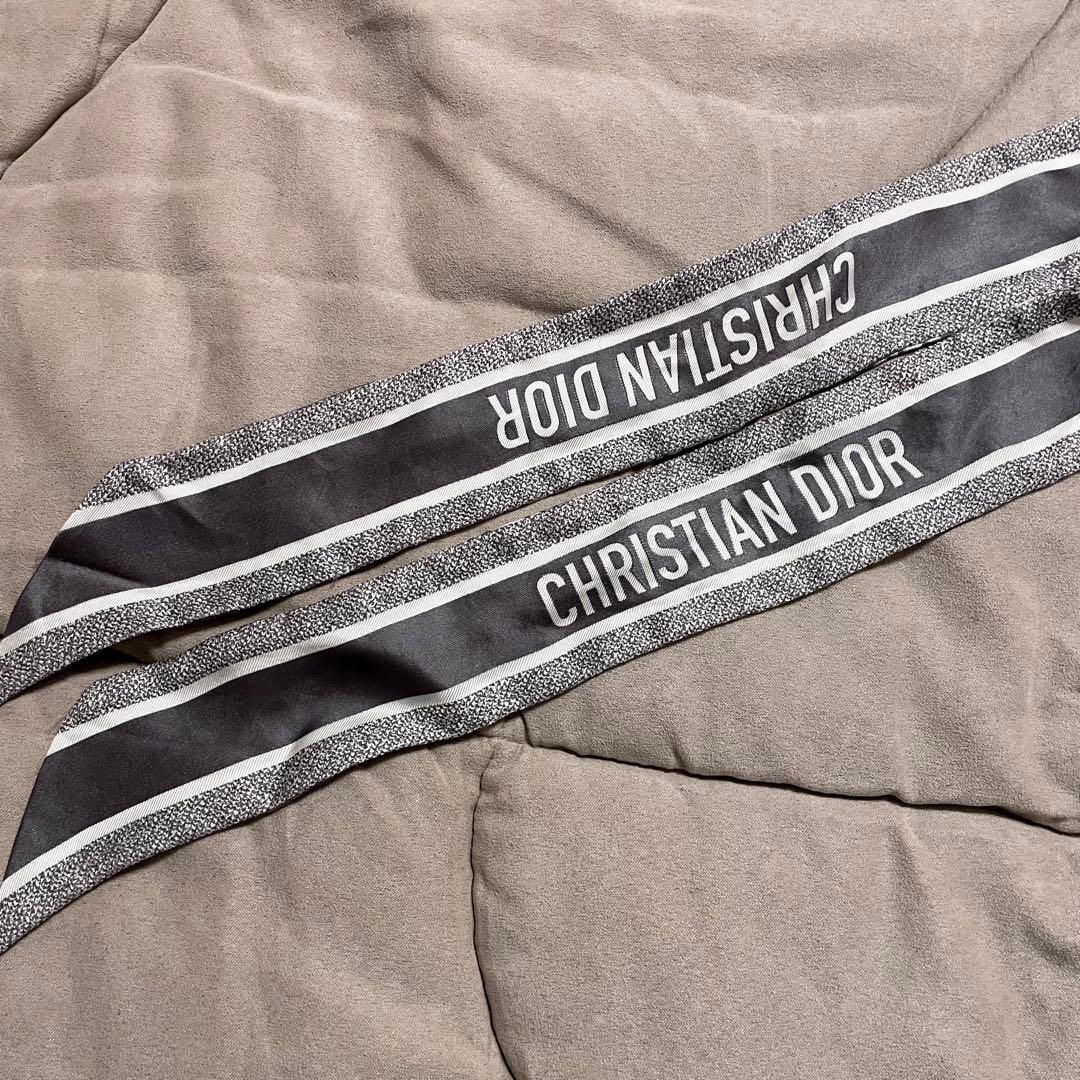 Christian Dior ディオール スカーフ ミッツァ グレー オブリーク