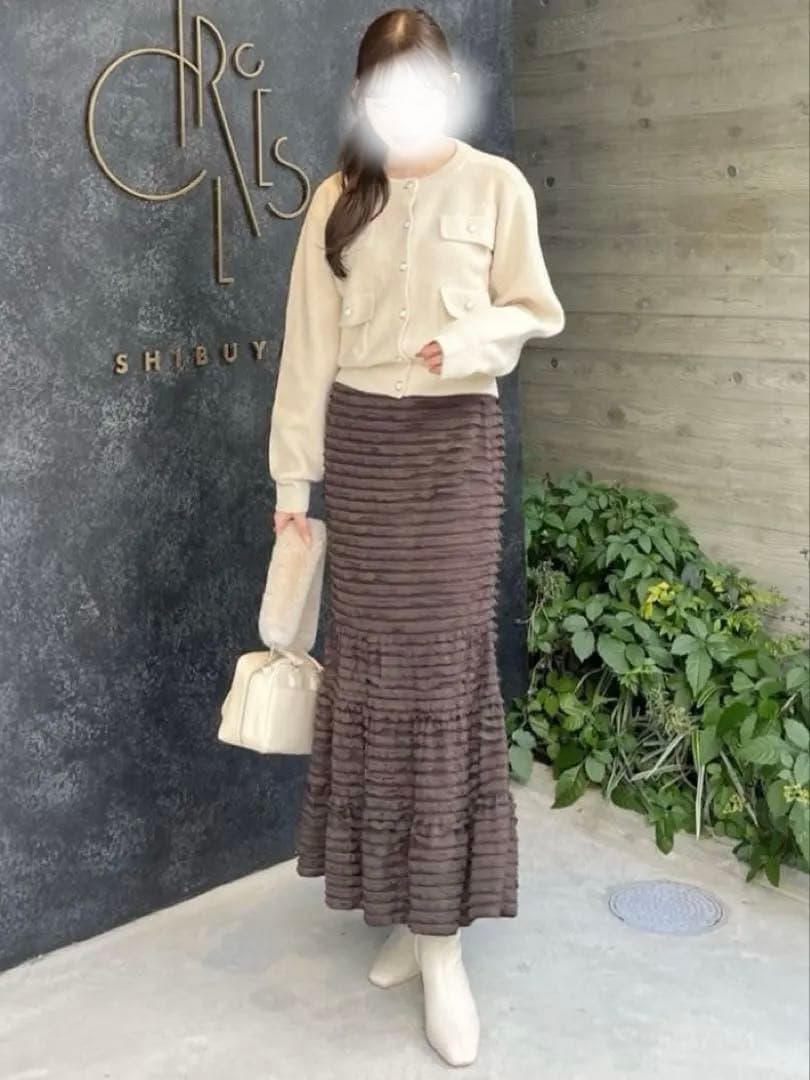 COCO DEAL オフショルニットxフリルティアードスカ ート スカートのみ