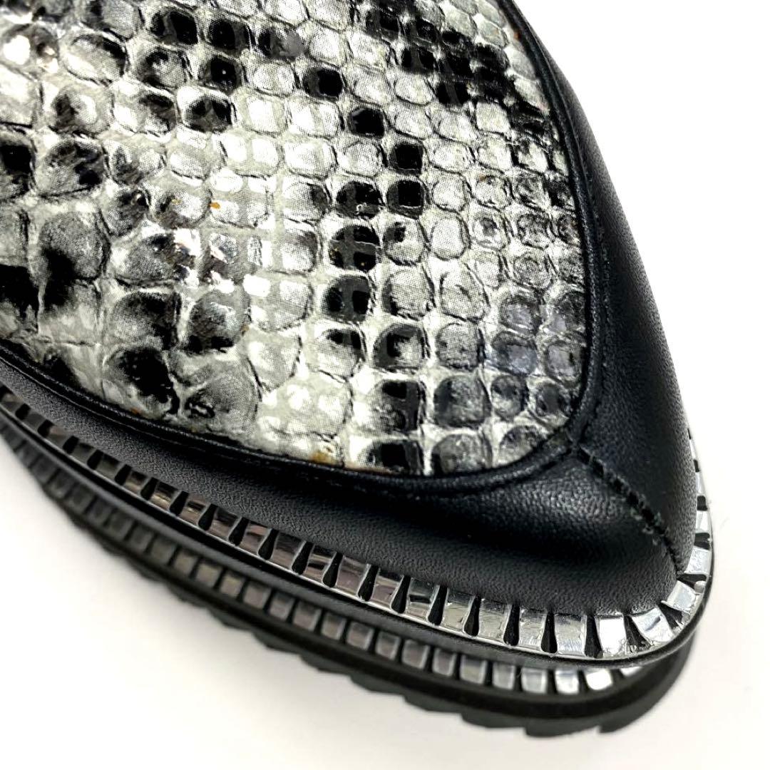 新品 未使用 ジェフリーキャンベル パイソン柄 レースアップシューズ