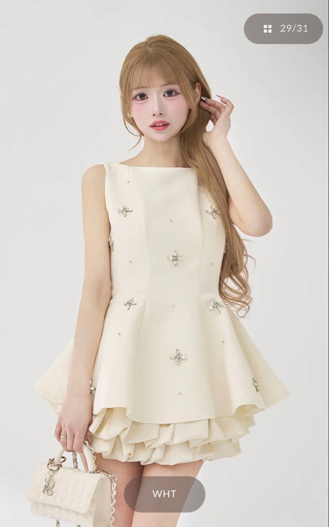 ダーリッチ Darich ビジューフレアバルーンミニドレス - メルカリ