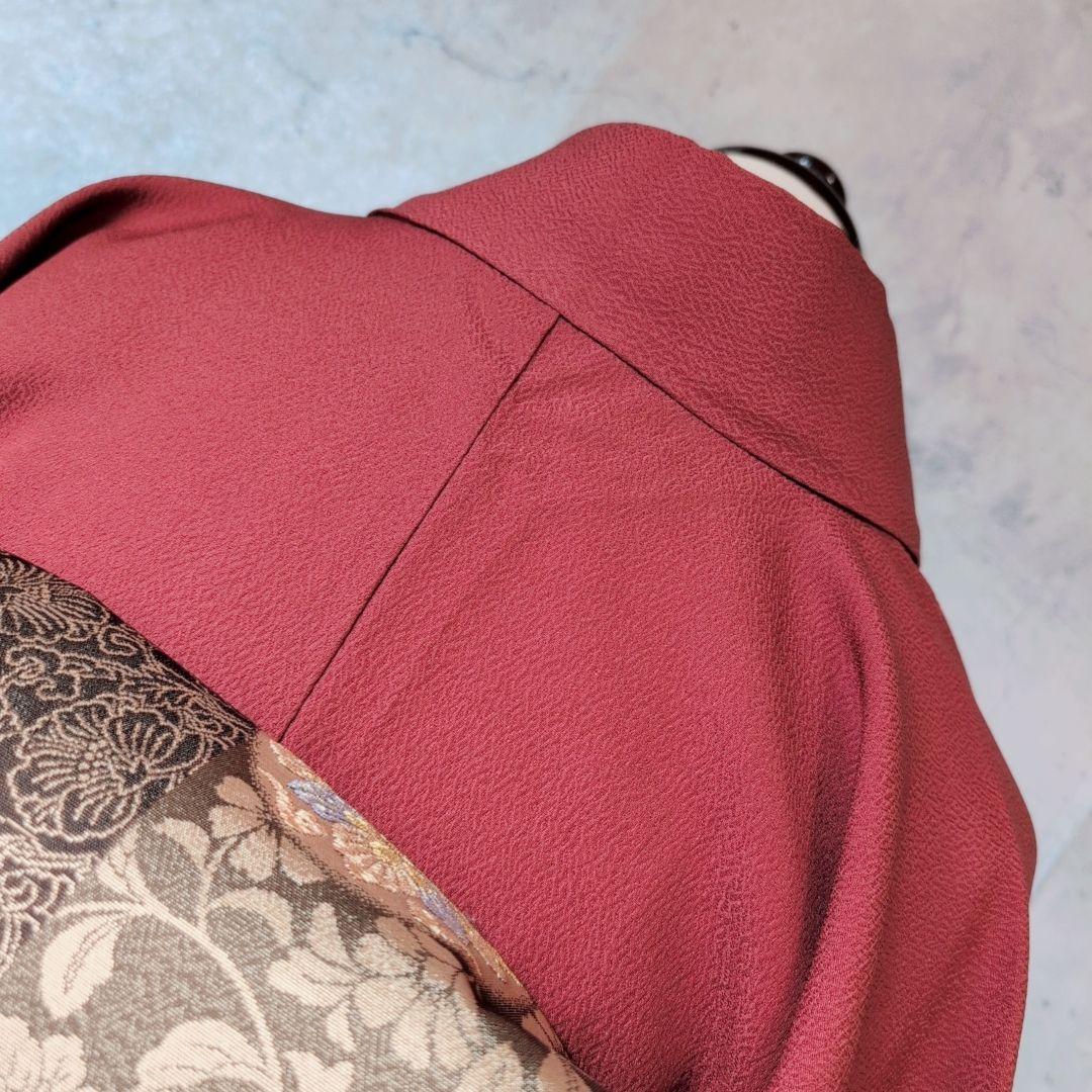 訪問着 フルセット 着物 正絹 赤 金 楽器 笛 バチ衿 O5 - メルカリ