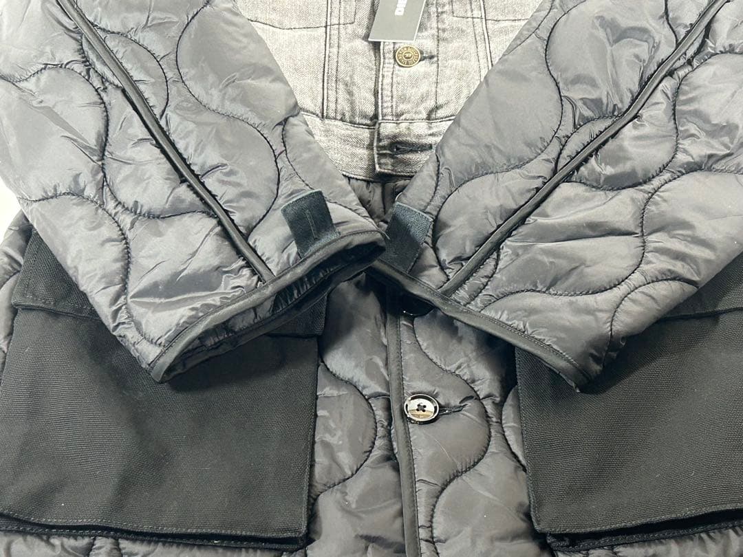 タグ付き】ディーゼル 2way デニム 切替 キルティング ロング コート