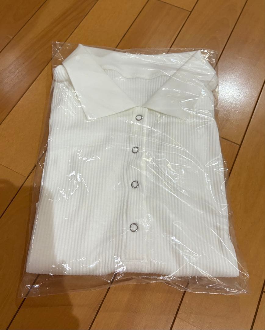 《sale》【未使用タグ付き】regleam 五分袖ポロ襟リブカットソーM