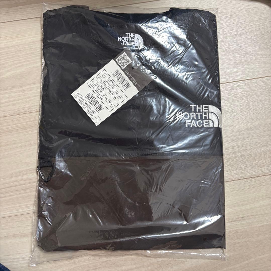 XL＊アルバニークルーネック ブラウン 黒＊ロンT＊ノースフェイス