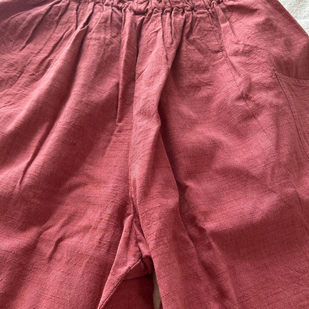 ヤンマ産業 会津木綿 ガウチョ ワイドパンツ キュロット ピンク