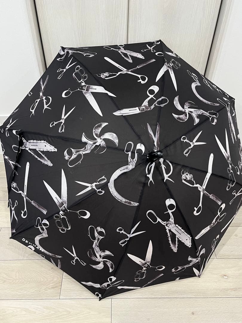 ハサミデザイン 晴雨兼用長傘　非売品 河馬印本舗の晴雨兼用日傘【ミモザ（水色/みずいろ）】