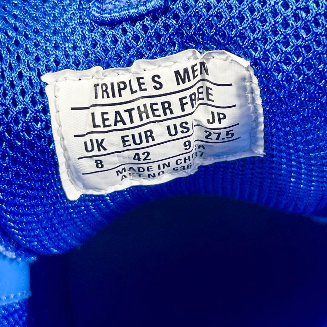 BALENCIAGA TripleS ロゴ 厚底 青 ブルー 27.5cm