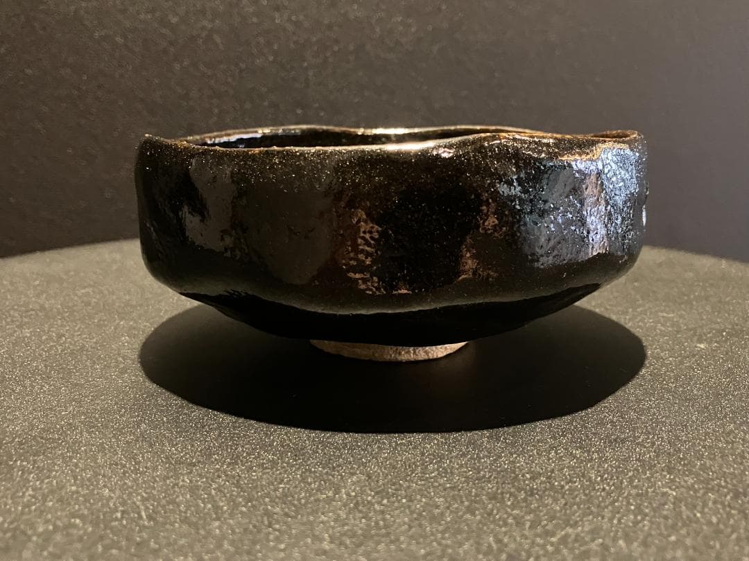 真作保証】三代 中村道年 作 黒楽茶碗 共箱・黄布付 八事窯 茶道具