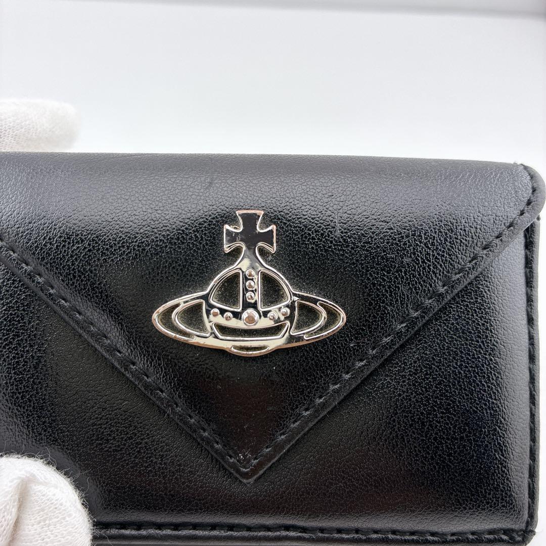 Vivienne Westwood 三つ折り財布 ブラック レザー オーブ 黒 - メルカリ