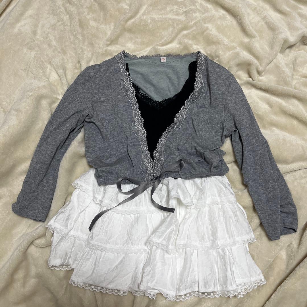 森ガール フェアリーグランジ y2k カーディガン ギャル 韓国系 ホラゲ