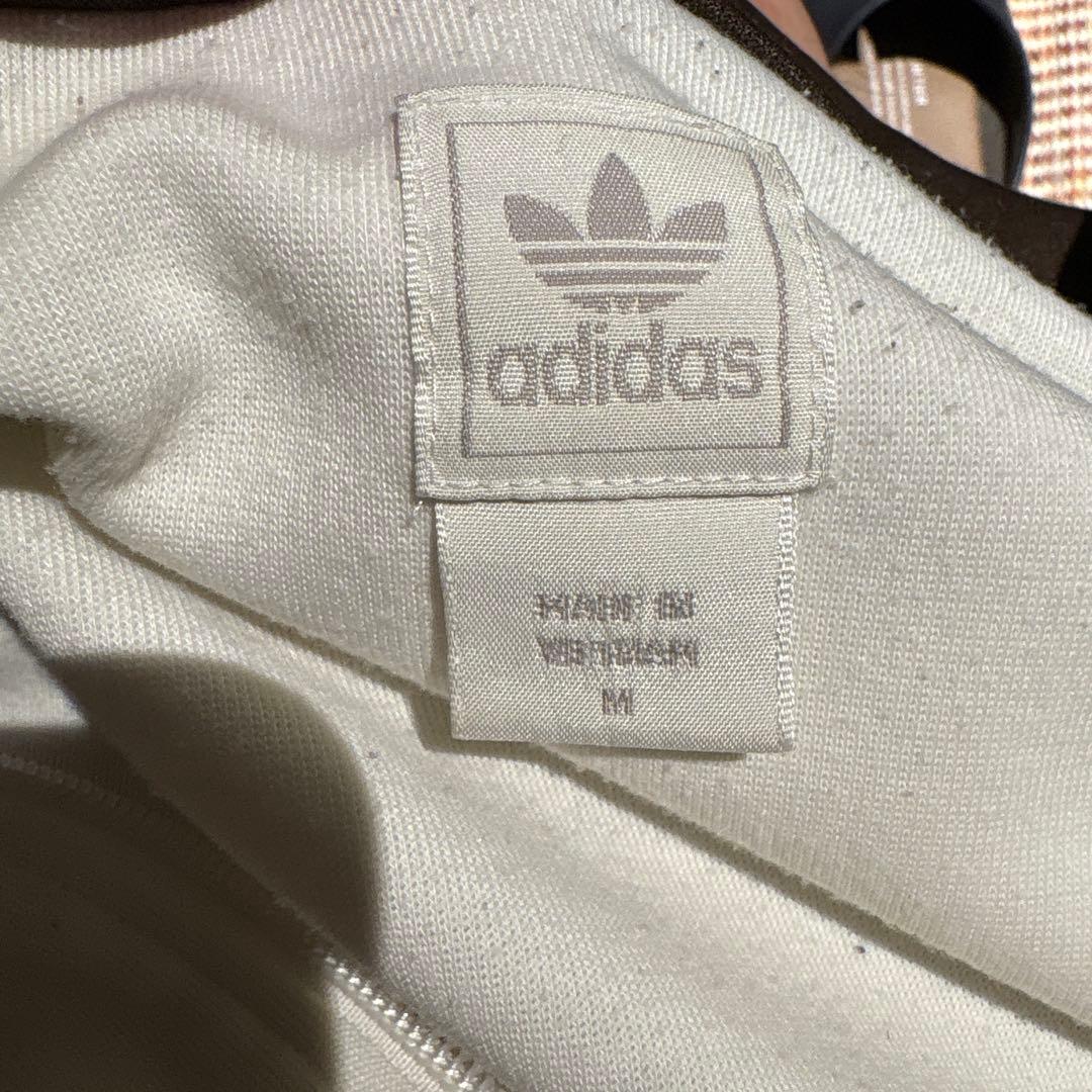 adidas ジャージ M ブラウン 茶 ホワイト 白 白3本ライン レア - メルカリ