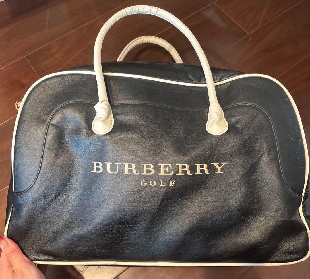 希少 バーバリーゴルフ ボストンバッグ 2way ケース付き レザー 刺繍