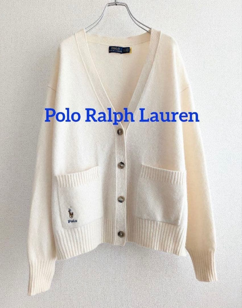 Polo Ralph Lauren クリーム色カーディガン　現行タグモデル　美品 POLO RALPH LAUREN（ポロ・ラルフローレン） カーディガン 211910443