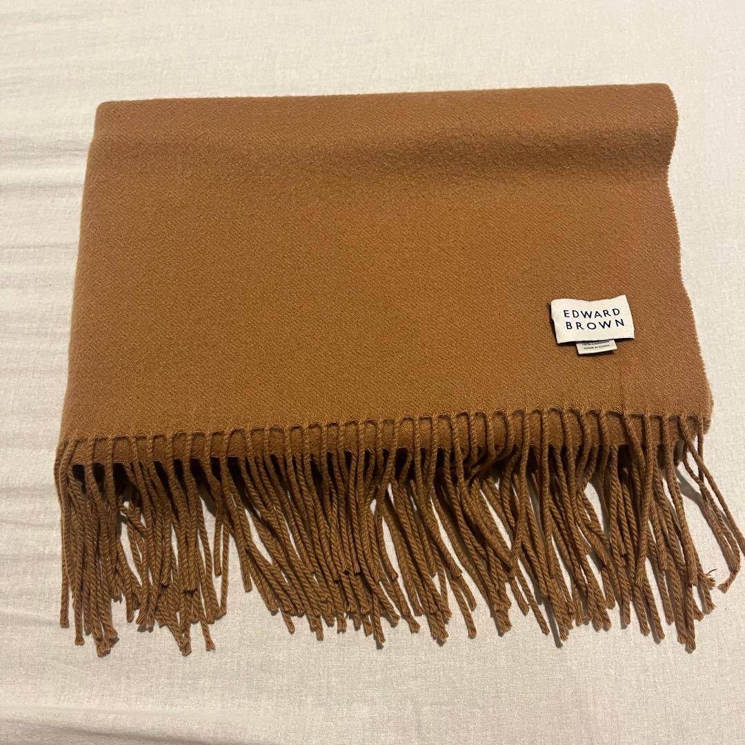 EDWARDBROWN エドワードブラウン カシミヤストール ダークキャメル