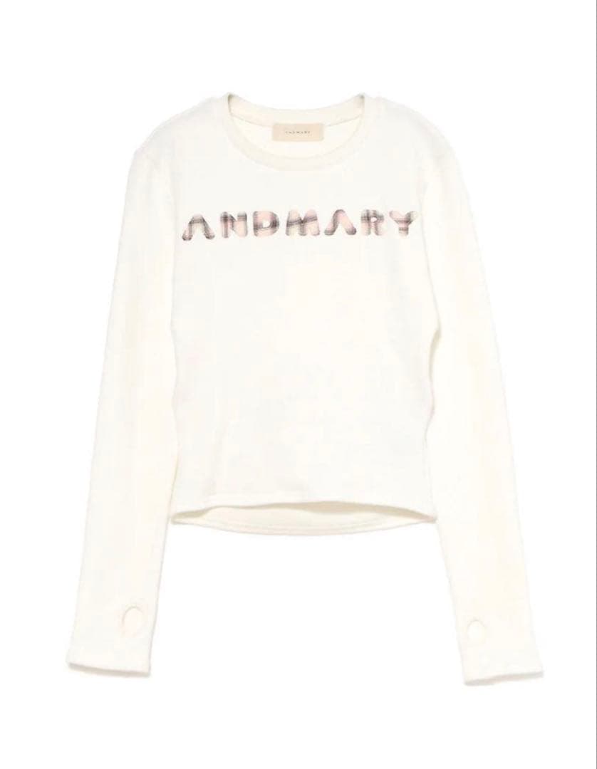 andmary Mary logo pattern tops white - メルカリ
