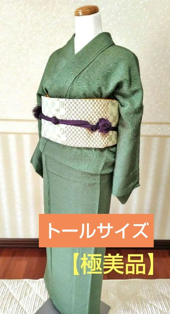 トールサイズ☆【極美品】正絹 江戸小紋/鮫小紋 草木染 撥水加工済み