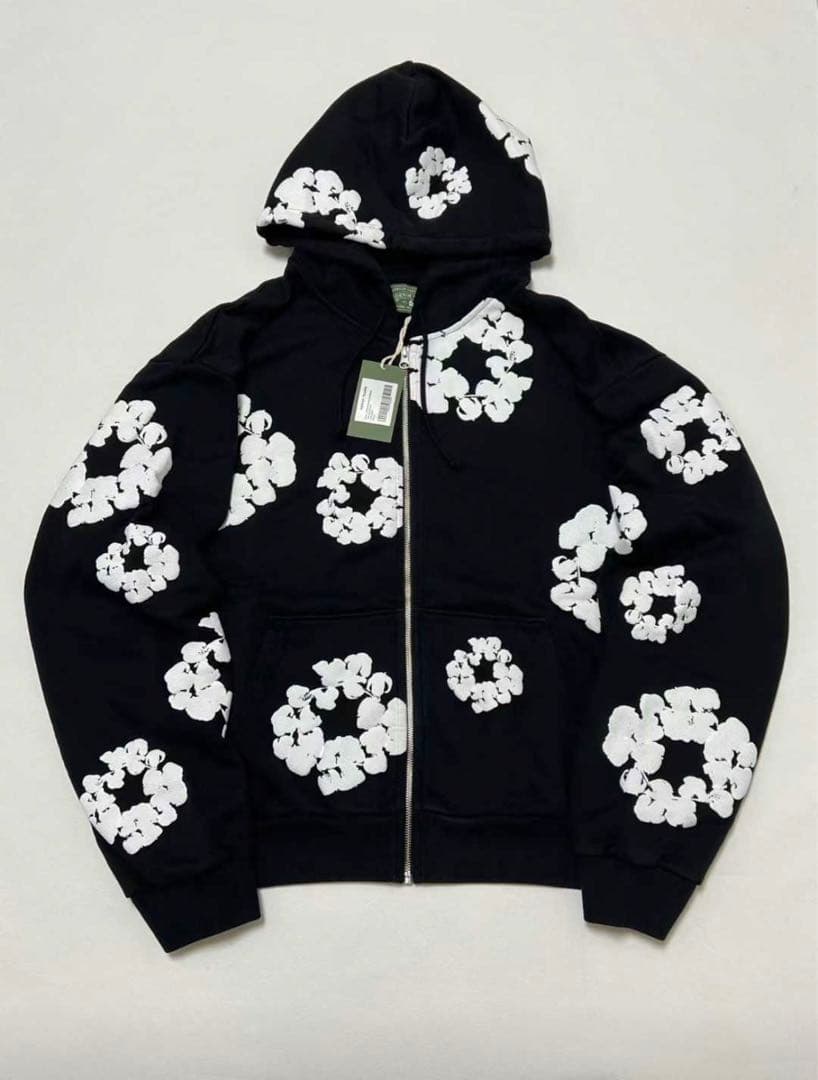 トップス DENIME TEARS COTTON WREATH ZIP HOODIE M DENIM TEARS: Cotton Wreath Zip Hoodie (Black) | DSMG E-SHOP