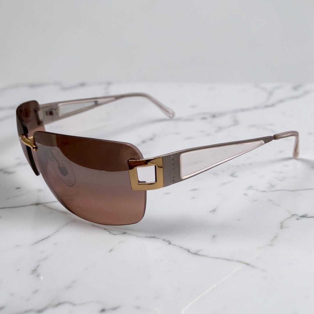 BVLGARI ブルガリ サングラス リムレス archive y2k ブラウン - メルカリ