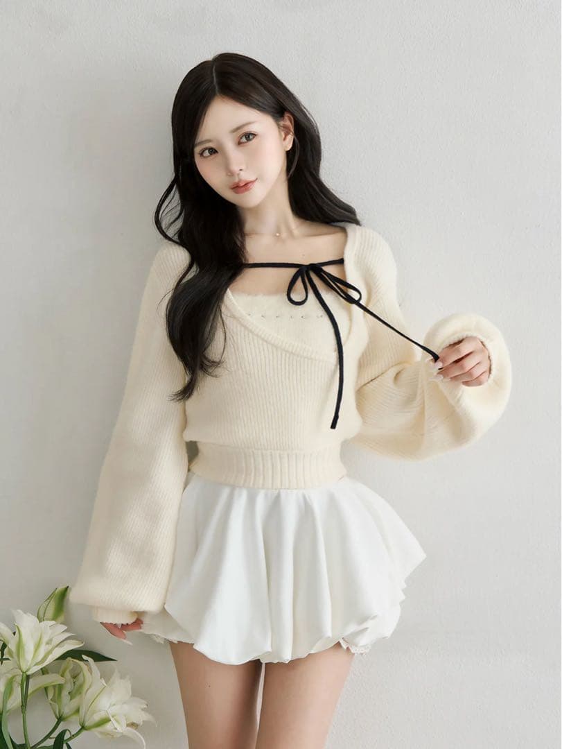 Darich ダーリッチ アシメレイヤードニットトップス アイボリー - メルカリ