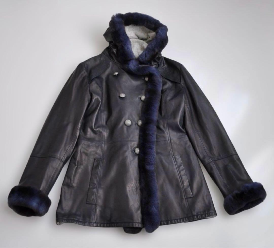 伊 ARTICO ♡ 柔らかレザーミンクコート 裏カシミヤ 日本製 ミンク カシミヤコート メンズ ブラック LL/ K1