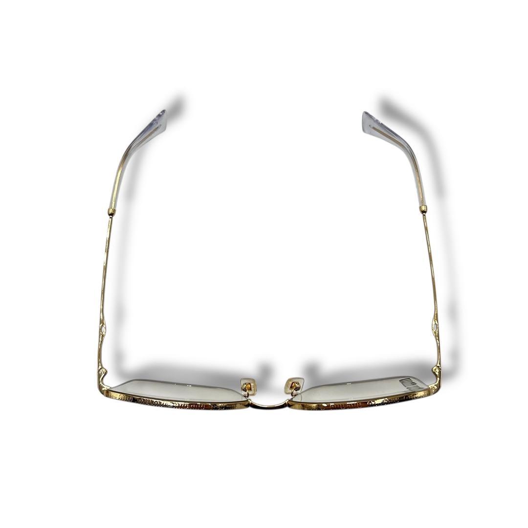 美品 MIUMIU ロゴ メタル サングラス メガネ 眼鏡 現行 スクエア ロゴ