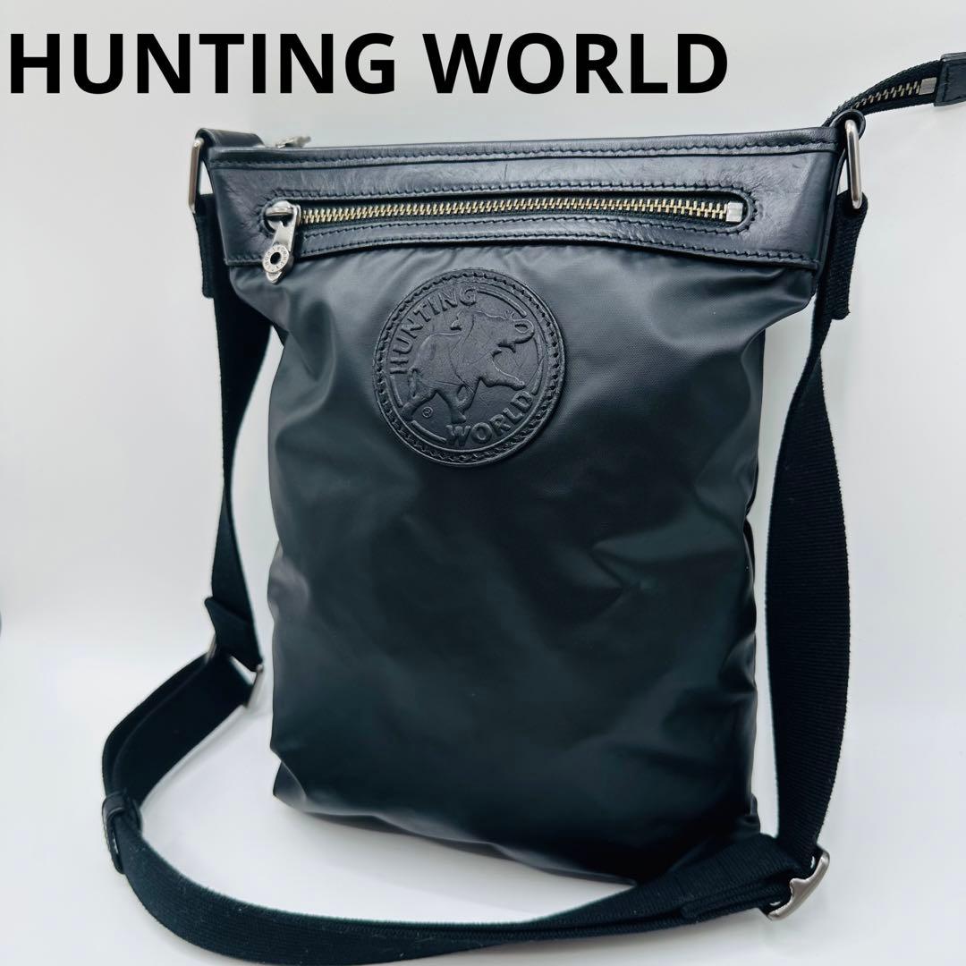 美品☆ハンティングワールド バチュークロス ショルダーバッグ クロス