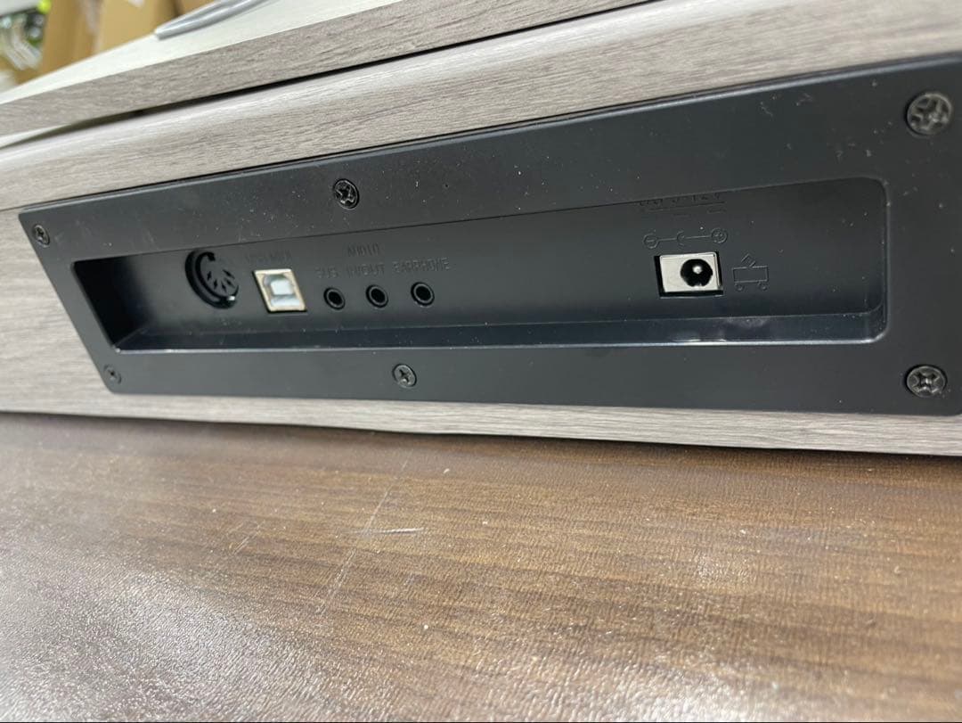 スタンド付き 電子ピアノ88鍵盤 給電タイプ 木目調ボディ グレー